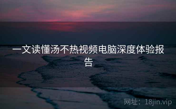 一文读懂汤不热视频电脑深度体验报告